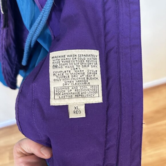 Vtg Womens Coat London Fog Blue Purple Jacket XL Regular Lined 90s Workwear - Picture 4 of 8
